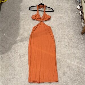 Oh Polly Burnt Orange Backless Dress